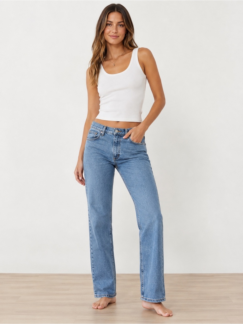 Wrangler Straight-Leg Jeans in Light Blue Wash